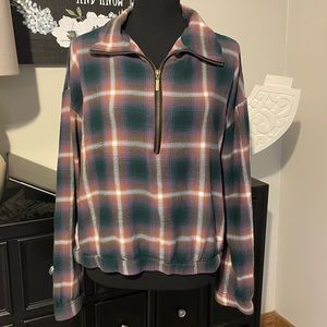 BUCKLE | Plaid zip up shirt/pullover